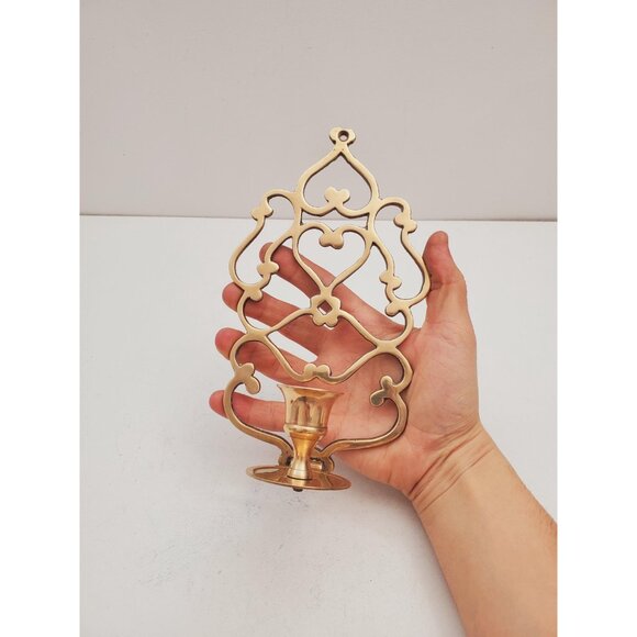 vintage Brass Wall Sconce Candle holder brass wall sconces candle sconces - Picture 6 of 10